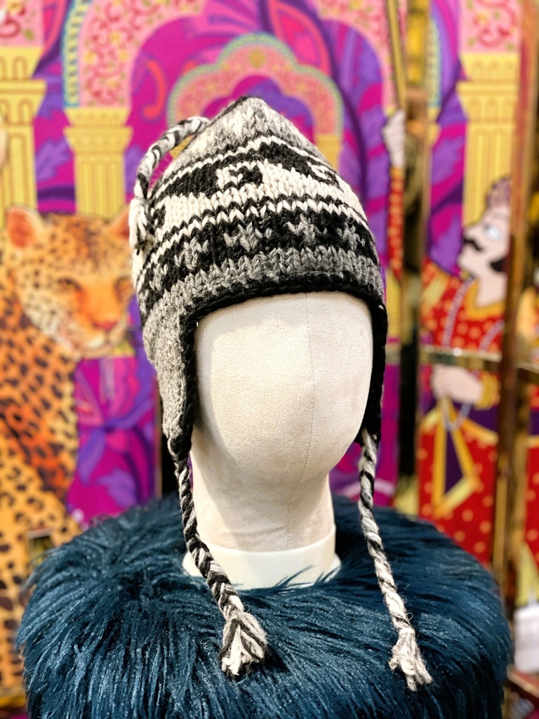 Hand Knitted Winter Ear Flap Lined Hat