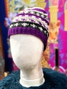 Multicolor Hand Knitted Winter Hat-Purple