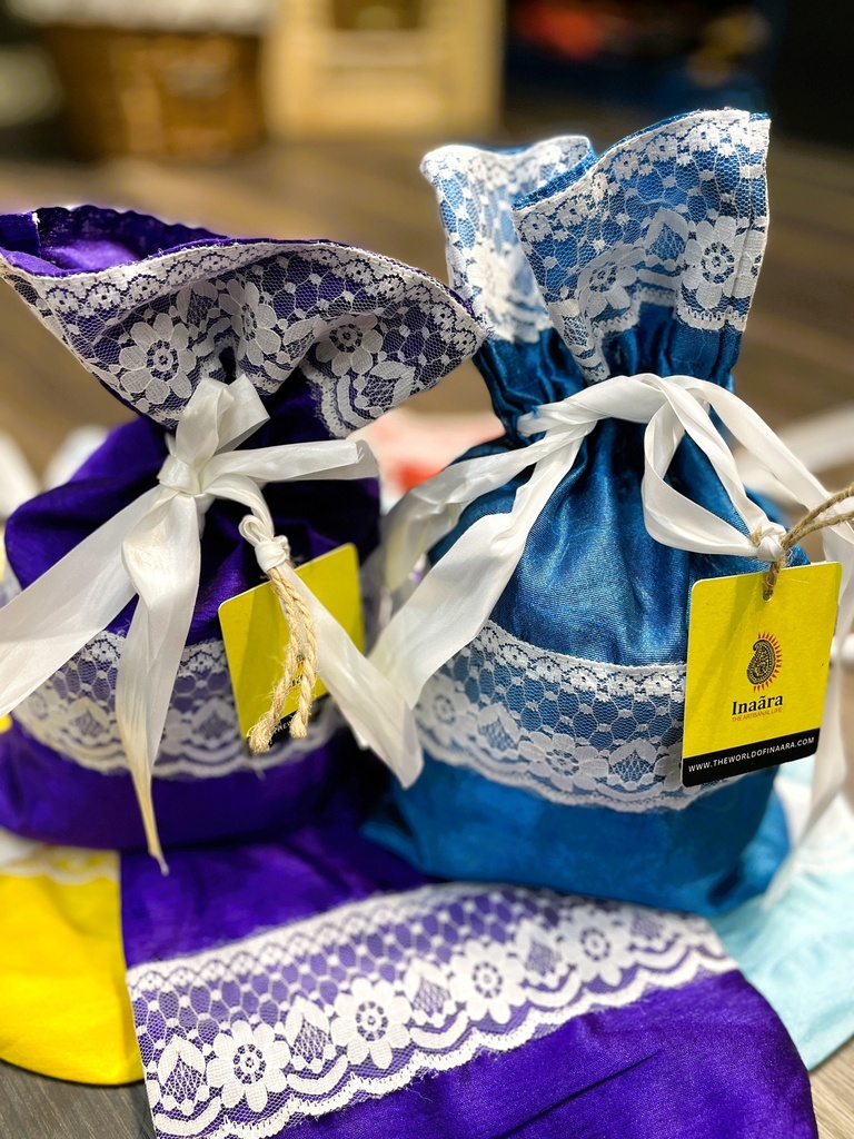Assorted Potli Gift Pouch with Lace