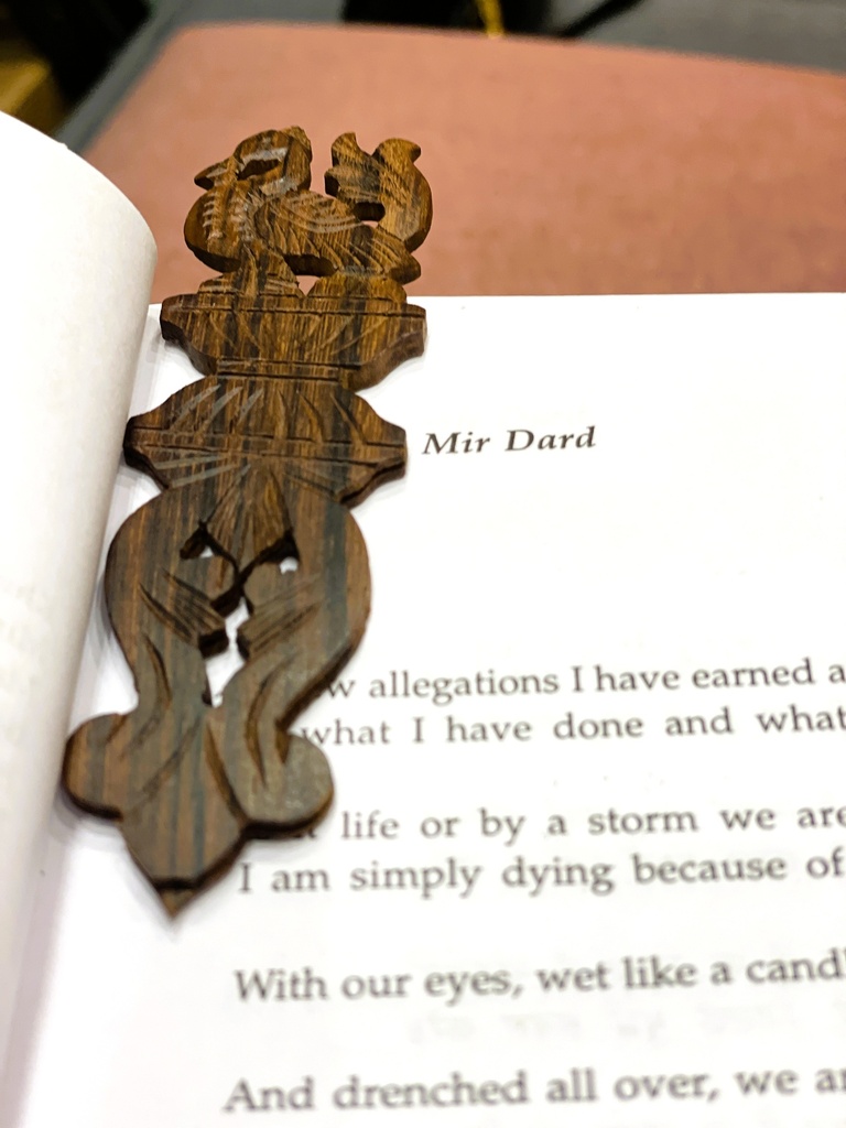 Wooden Peacock Bookmark