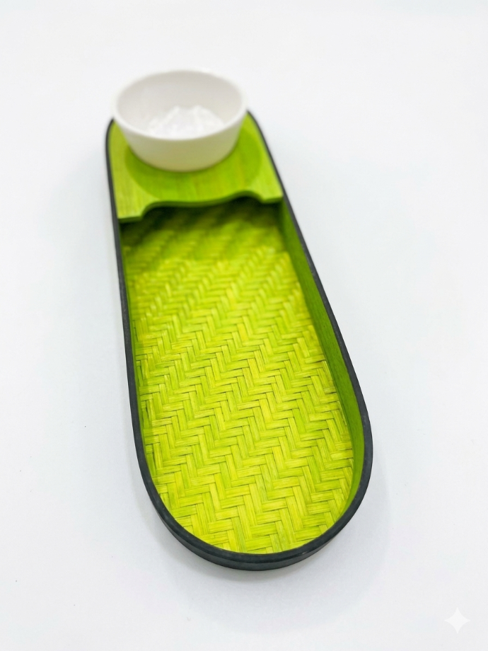 Handwoven Bamboo Chip & Dip Tray