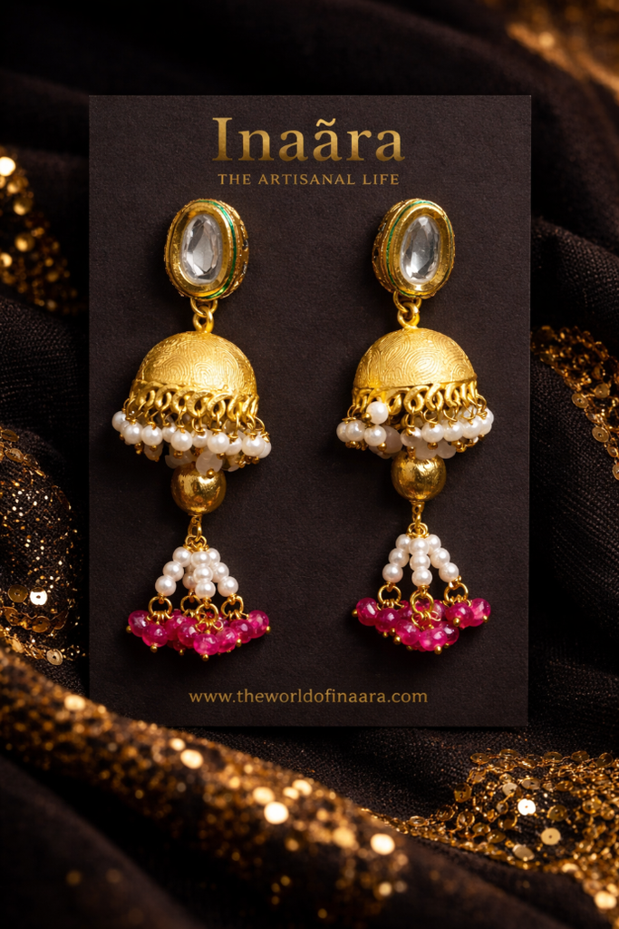 Gold Tone Jhumka Earrings