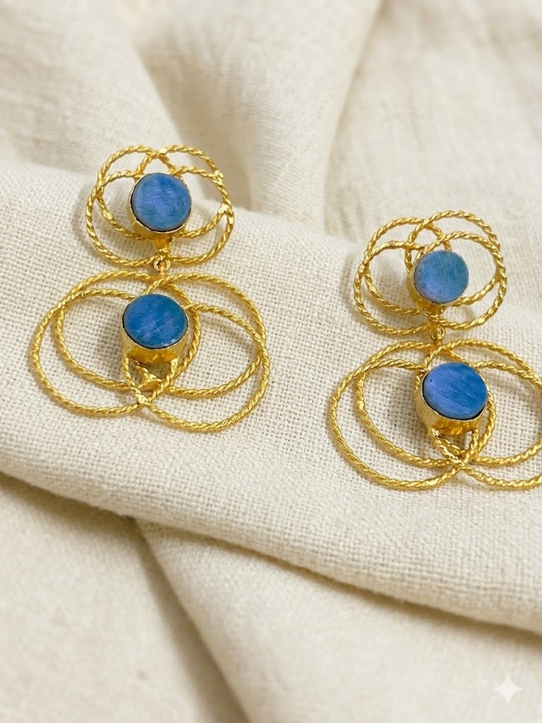 Gold Tone Yellow Stone Hoop Earrings (copy)
