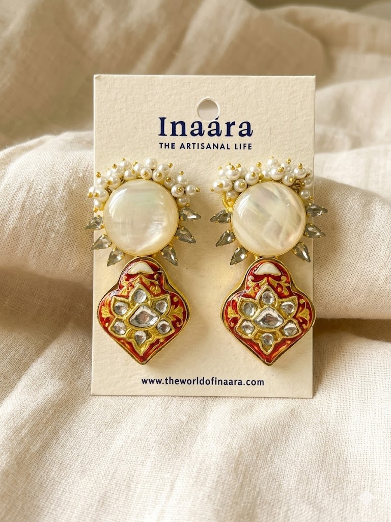 Mother Pearl with Golden Butterfly Earrings (copy)