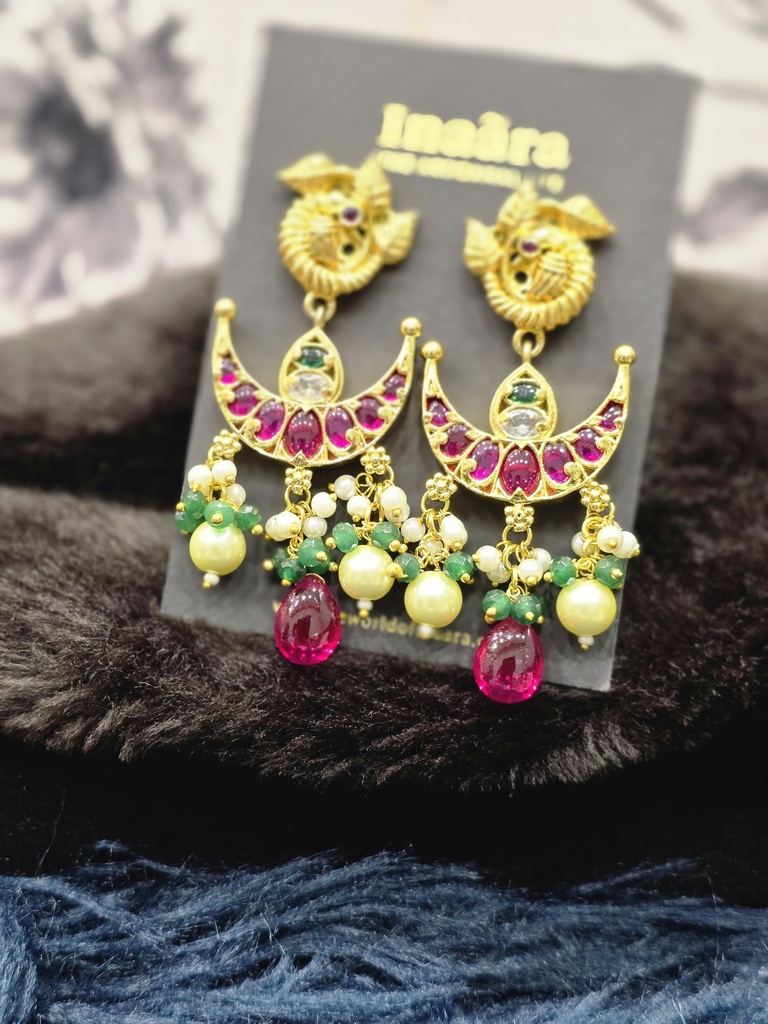Peacock Jadau Earrings