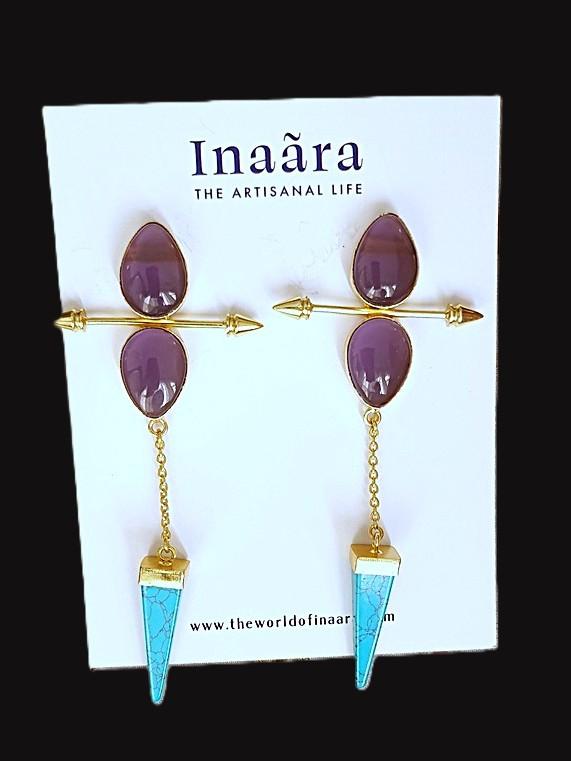 Amethyst & Turquoise Dangle Earrings