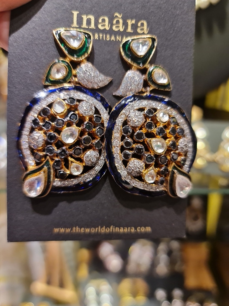Ornate Floral & Gemstone Dangle Earrings (copy)