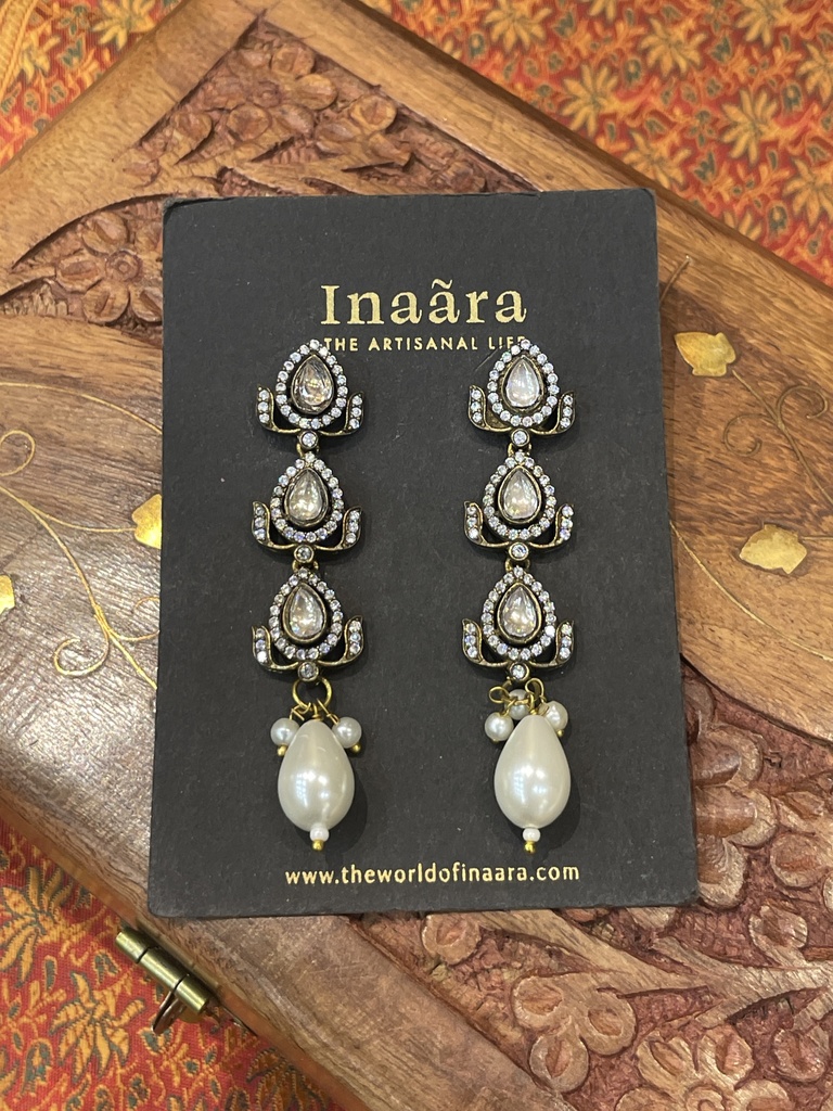 Pink & Green Kudan Polki Drop Earrings (copy)