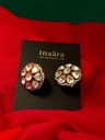 Floral Polki Stud Earrings