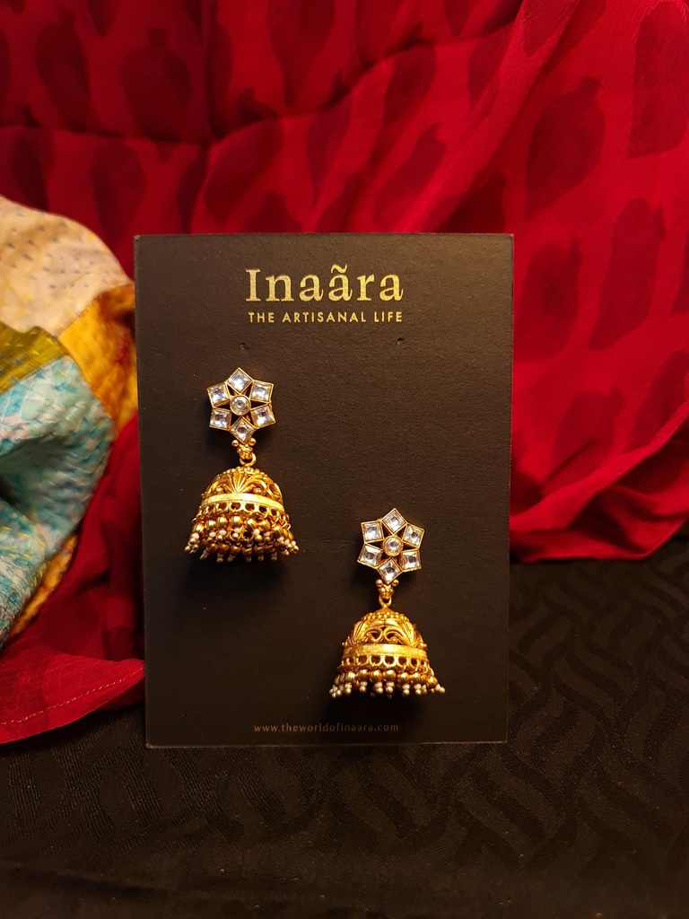 Polki Jhumka Earrings w/ Pink Stones (copy)