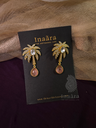 Gold-Toned Palm Tree Green Onyx Earrings (copy)