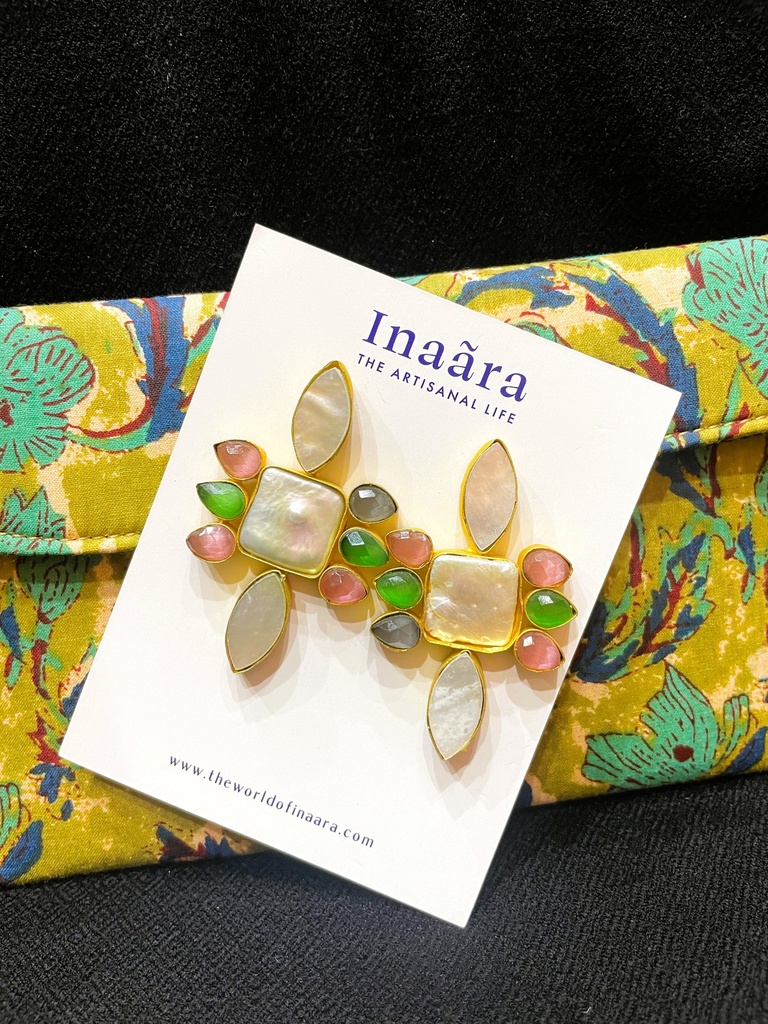 Mother of Pearl&Gemstone Earrings