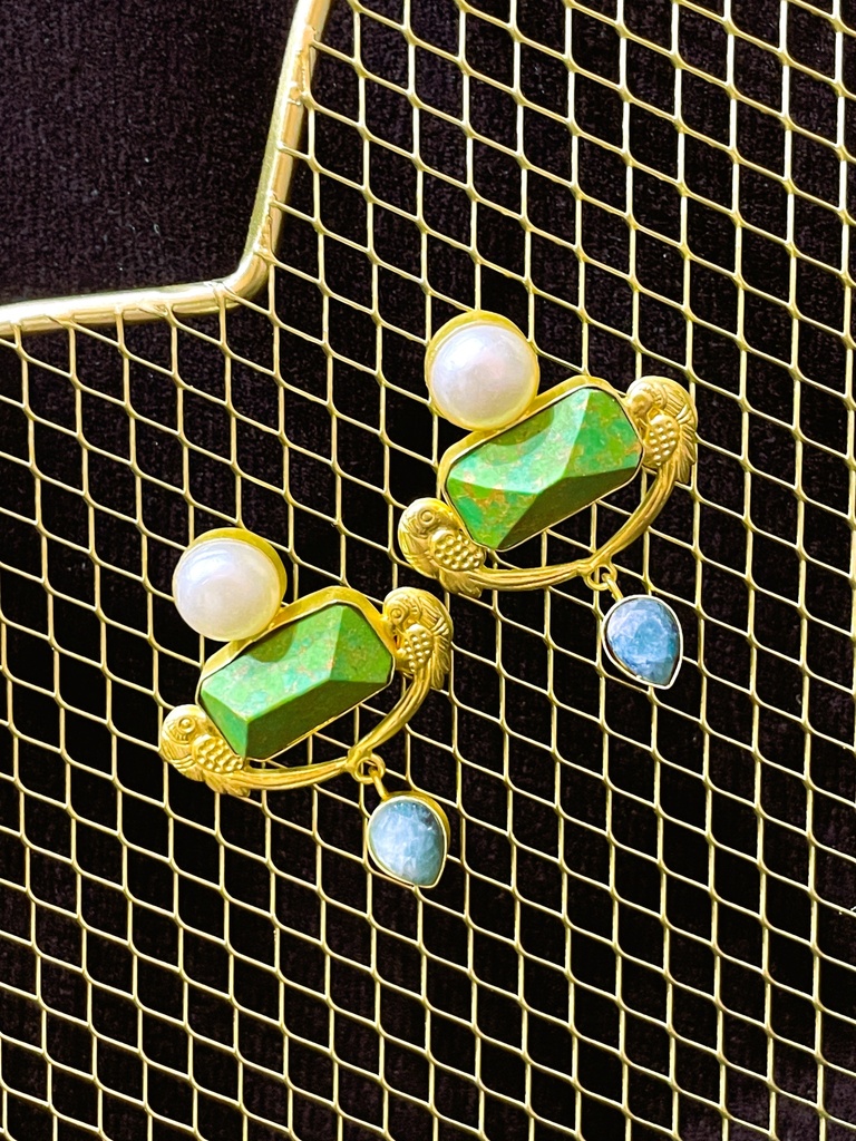 Green Jasper Athena Earrings