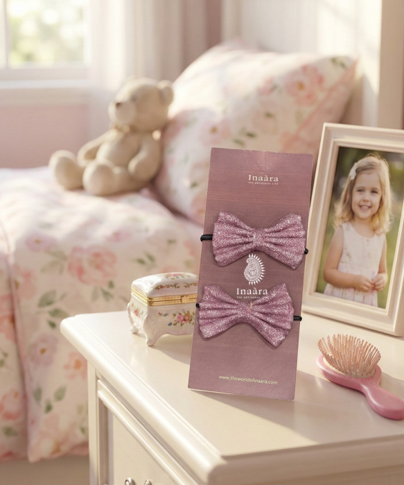 Pigtail Hair Bows- Silver (copy)