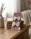 Pigtail Hair Bows- White Floral