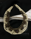 Multi Strand Beaded Collar Necklace-White