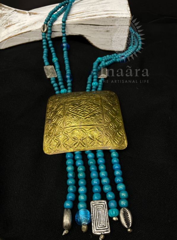Oversized Embossed Medallion Necklace