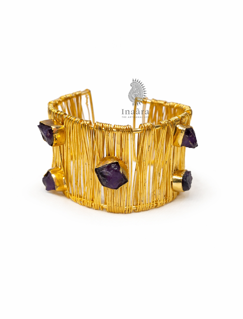 Raw Stone Cuff Bracelet1