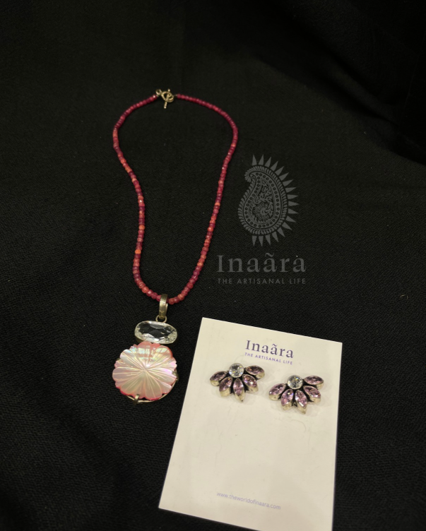 Flower Beaded Necklace Set