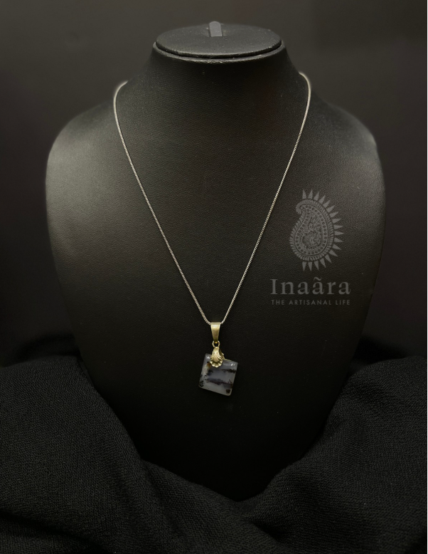 Black Onyx Gemstone Pendant Necklace
