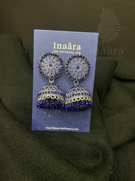 Jhumka Earring-Blue