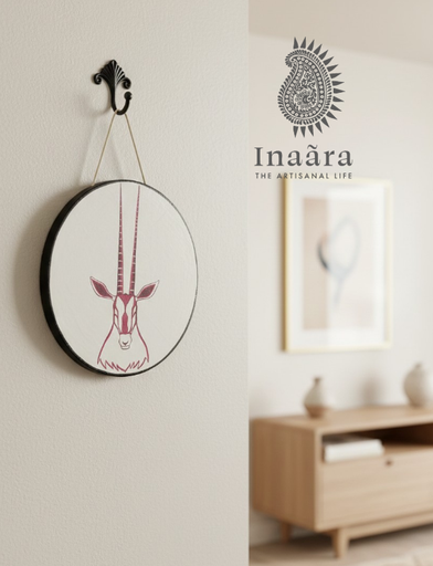 Hand Painted Wooden Wall Decor-Arabian Oryx