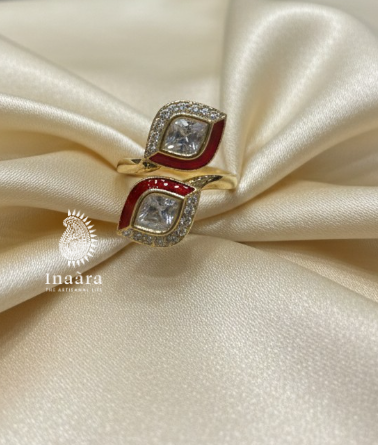 Flower Kundan - Green Ring (copy)