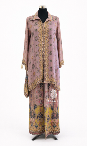 Pink Printed Co-ord Set w/Potli Bag