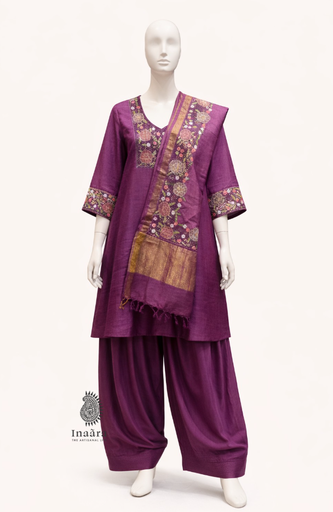Kurta Set- Purple with Dupatta