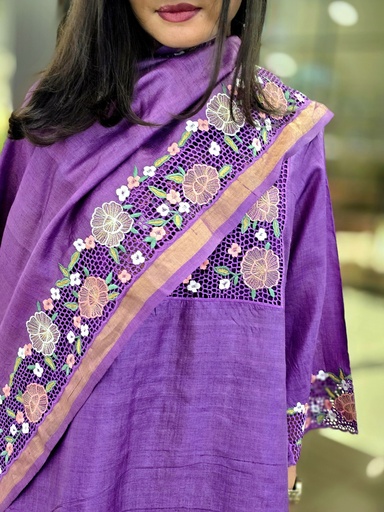 Kurta Set- Purple with Dupatta