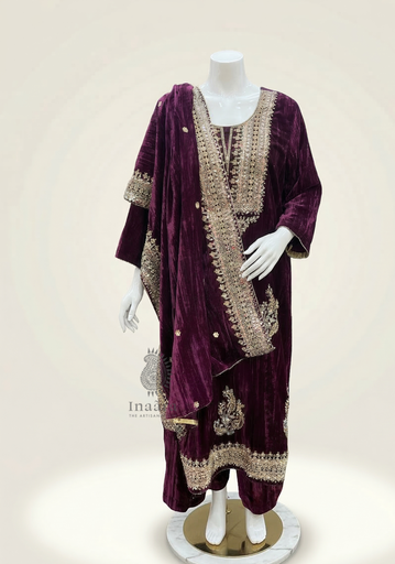 Kurta Set- Maroon with Dupatta