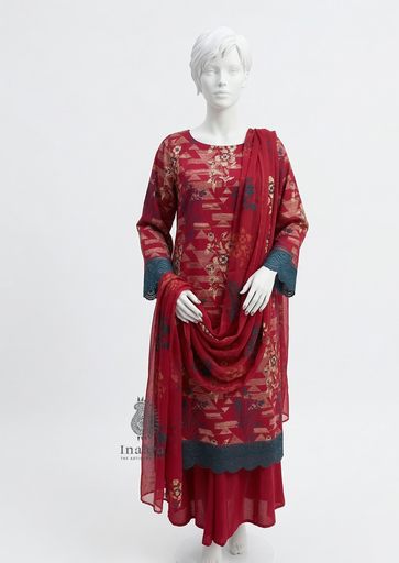 Karandi Palazzo Suit-2pc/Red (copy)