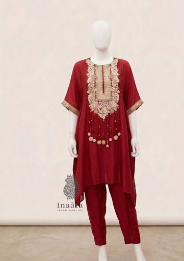 Kaftan Set-Red