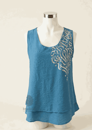 Shabnoor Short Top- Blue