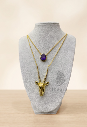 Al- Maha Layered Necklace- Purple