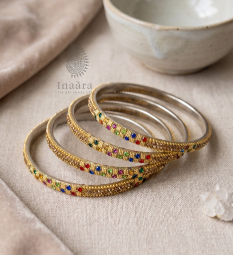 Stone Bangle Multi Color -Set of 4