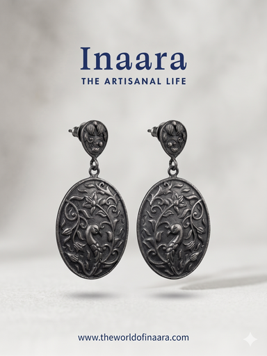 Silver Peacock  Earrings