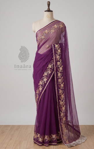 Gotta Patti Saree - Purple