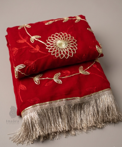 Gota Patti Saree-Red