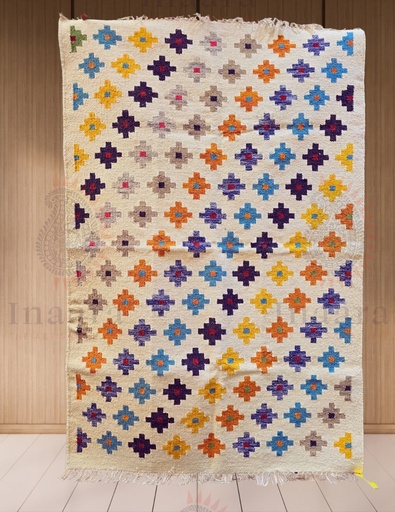 [inaara_sp00046] Barfi Handwoven Dhurrie(6x4ft)