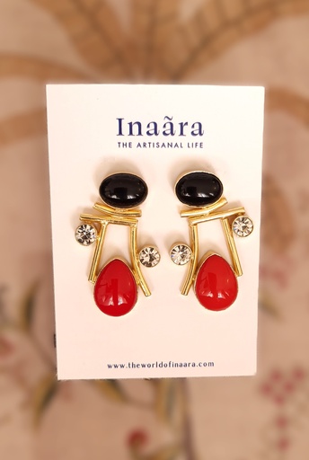 [inaara_sp00549] Raw Stone Handcrafted Earrings