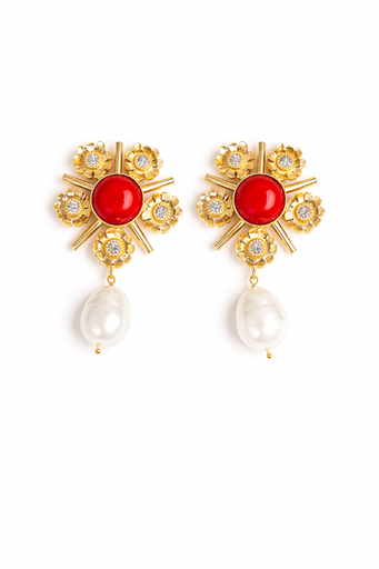 [inaara_sp00548] Raw Stone Handcrafted Earrings