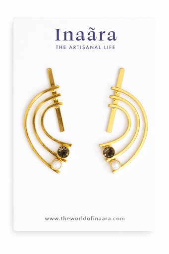 [inaara_sp00550] Raw Stone Handcrafted Earrings