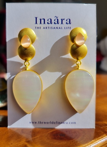 [inaara_sp00552] Raw Stone Handcrafted Earrings