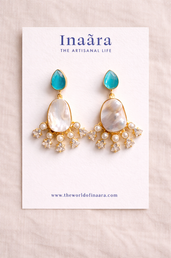 [inaara_sp00542] Raw Stone Handcrafted Earrings