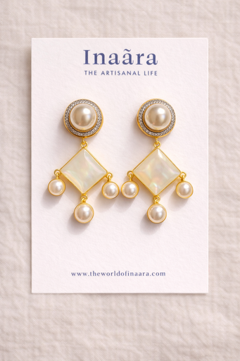 [inaara_sp00493] Pearl on Pearl Earrings