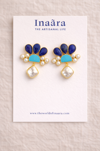 [inaara_sp00531] Raw Stone Handcrafted Earrings