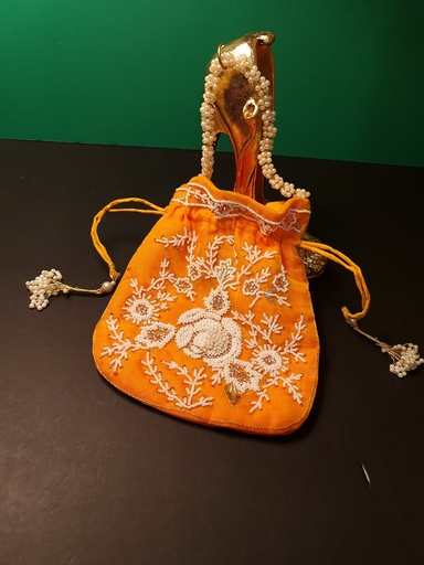 [inaara_sp00472] Embroided Potli Bag-Yellow