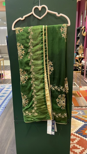 Embroidered Art Silk Dupatta - Green