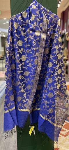 Cottonsilk Banarasi Dupatta Mughal Blue
